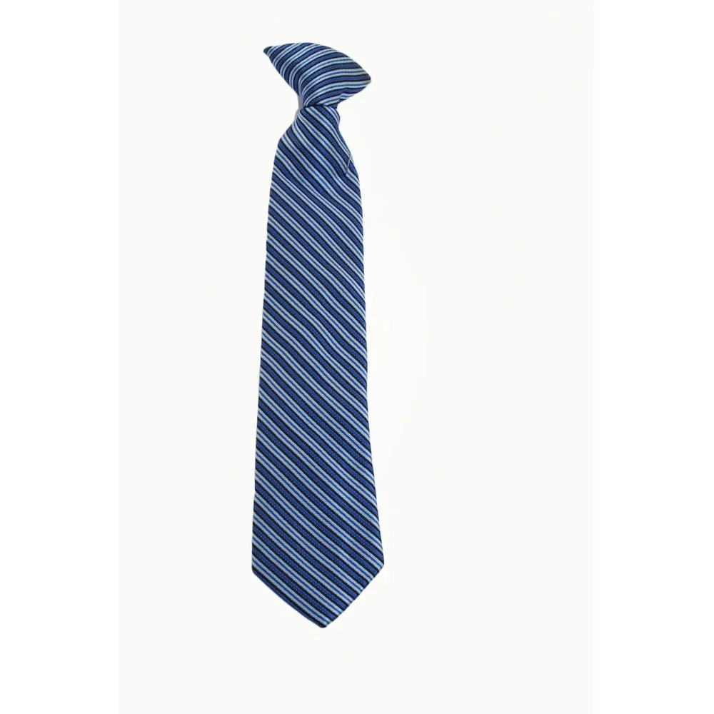 Cat & Jack Boys Blue Striped Clip-On Necktie Size S 6/7 Formal School Uniform